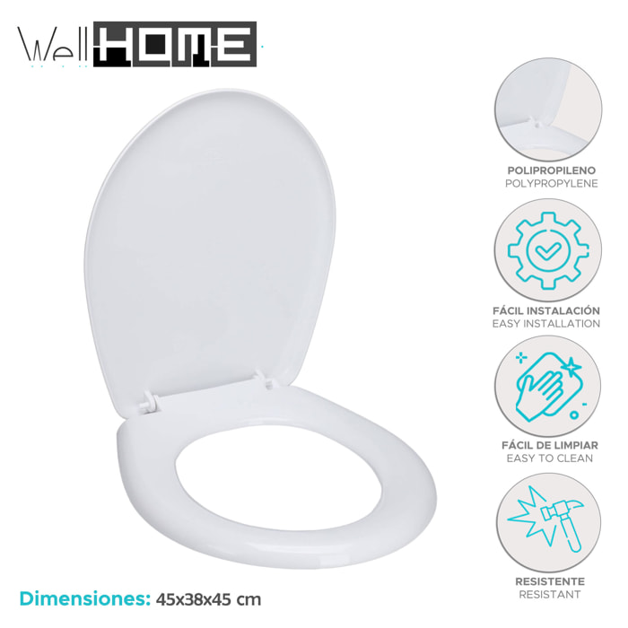 Well home asiento para wc color blanco 45x38x45cm