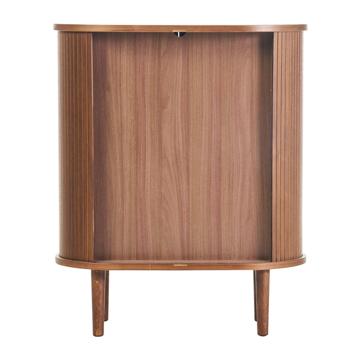 Buffet haut vintage avec portes coulissantes bois foncé noyer L70 cm EPIC