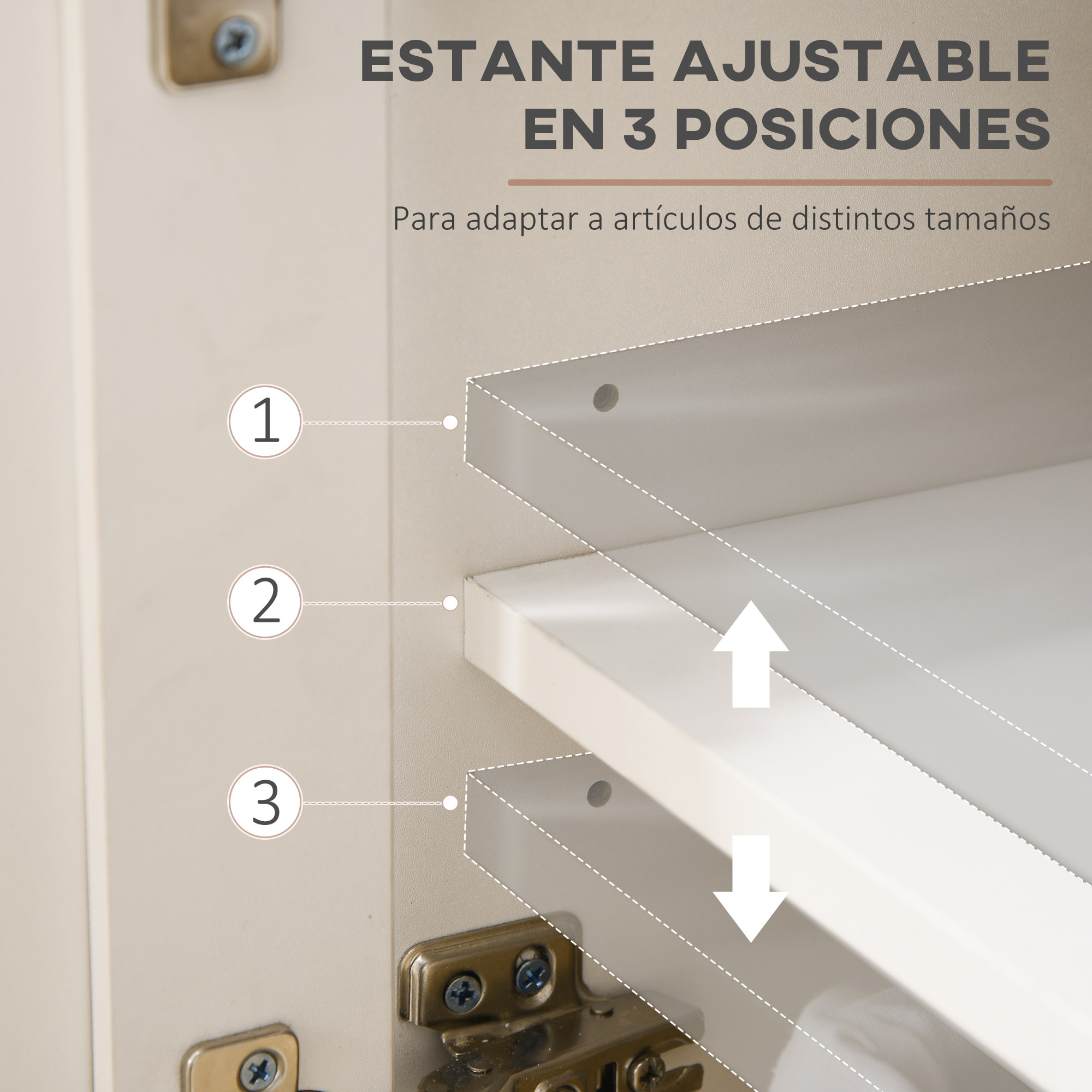 Aparador de Cocina Mueble Auxiliar de Cocina con 2 Cajones 3 Puertas y Estante Interior Ajustable 117x35x80 cm Blanco