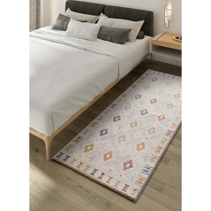 TAMARIS Alfombra étnica de pelo corto multicolor, varias medidas disponibles.
