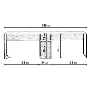 Bureau en bois avec niches JASPER