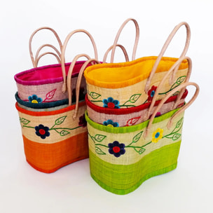 Panier artisanal de Madagascar - Namakia MM Rouge avec pochon