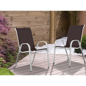 Fauteuil jardin Textilène "Cordoba" - Phoenix - Taupe - Lot de 2