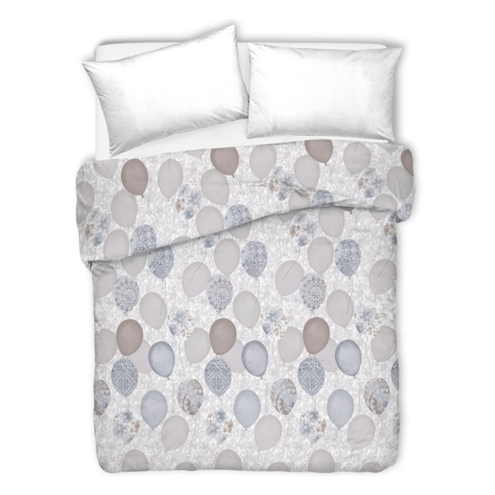 Copriletto di cotone palloncini grigio 100% cotone