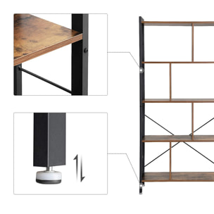 Libreria loft industriale in metallo e legno rustico