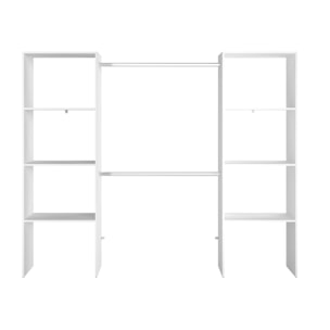 Dressing blanc 6 étagères, 2 penderies 220 x 40 x 180 cm MATIGNON