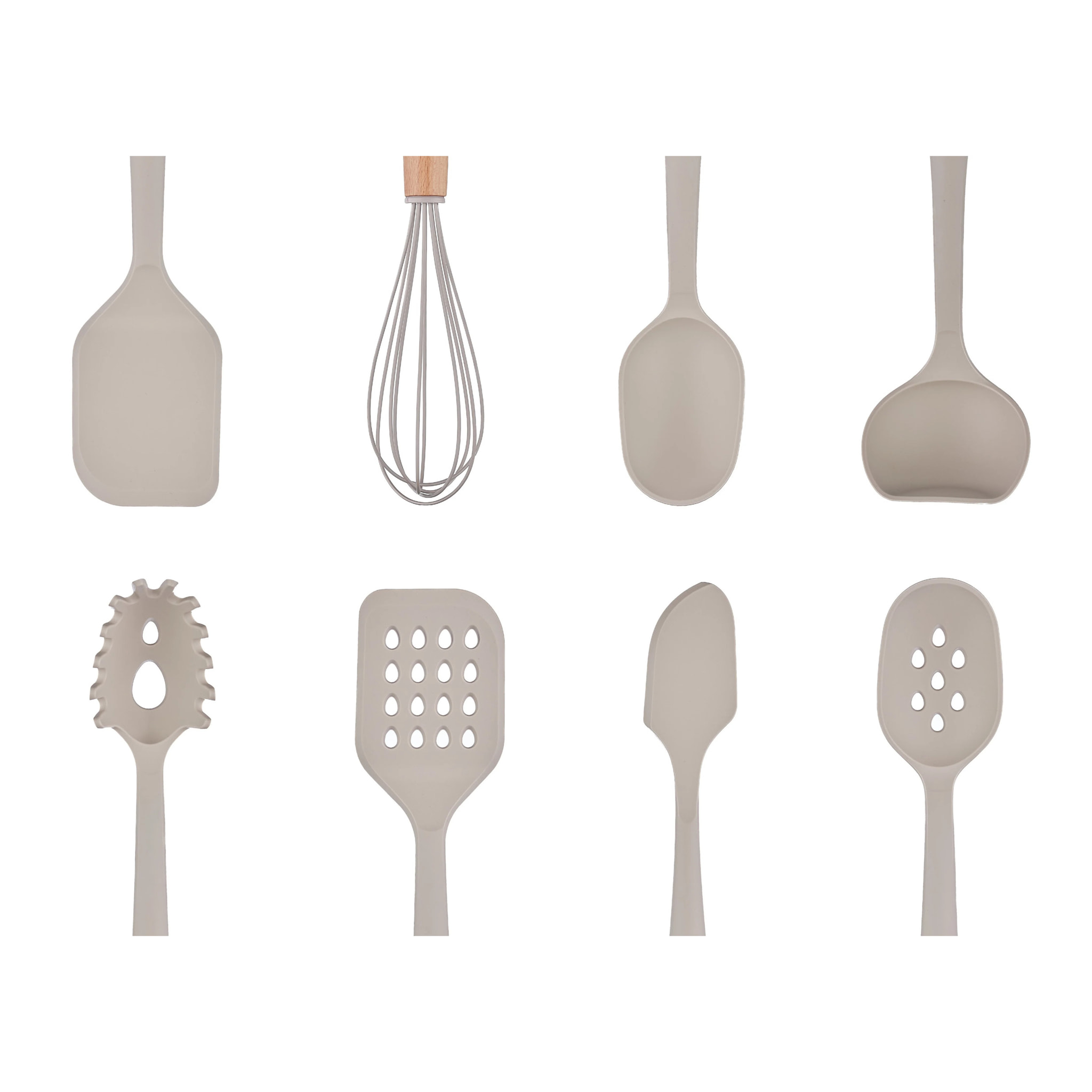 Set d'ustensiles de cuisine en bois et silicone GUNNAR - 11 pièces