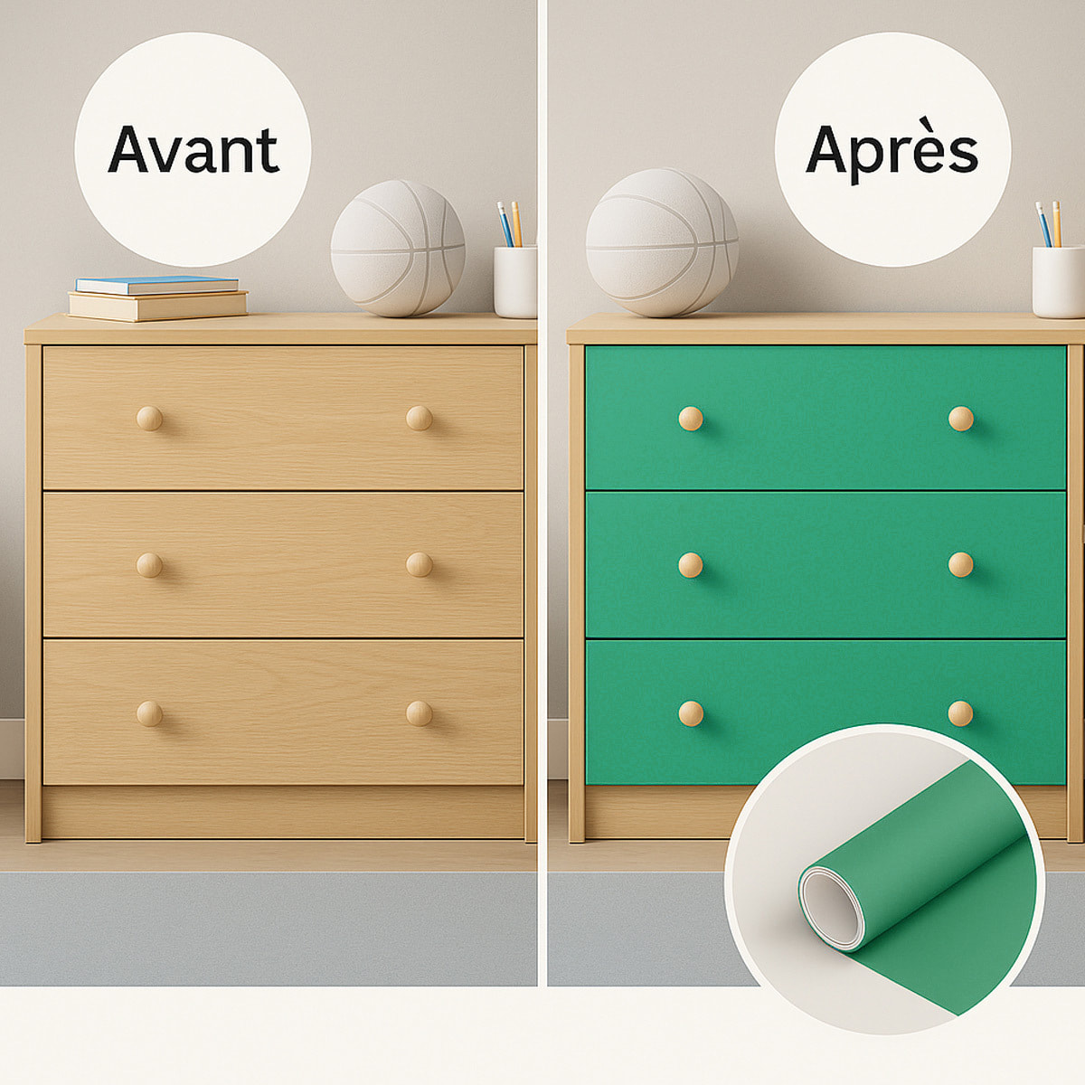 Rouleau adhésif décoratif Vinyle au Mètre - Turquoise - Sticker Lavable Imperméable Mur Cuisine Meubles