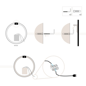 Espejo de baño LED Per Tactil, 80 cm