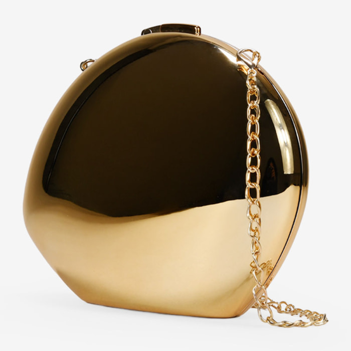 Clutch de fiesta dorado metálico