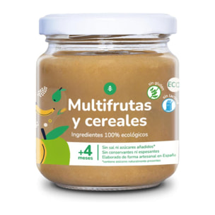 Tarrito Ecológico Multifrutas y Cereales Planeta Huerto 180 g