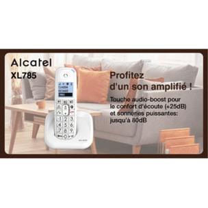 Téléphone sans fil ALCATEL XL785 Duo Blanc