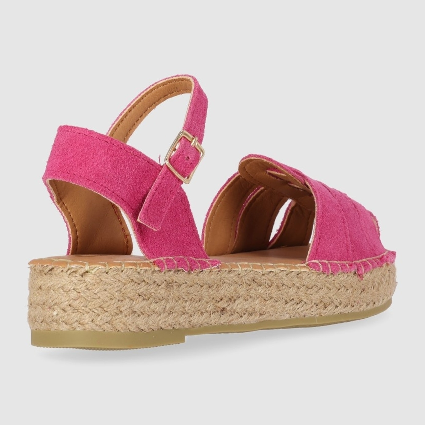 Sandalias de Serraje - Rosa - Tacón: 5 cm