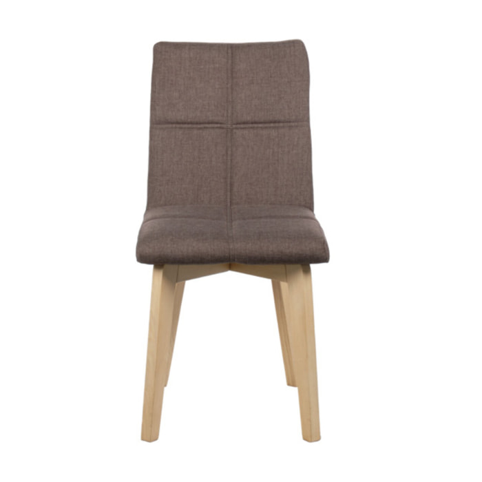 Lot de 2 chaises en tissu et capitonné design scandinave - 4 coloris - MANON