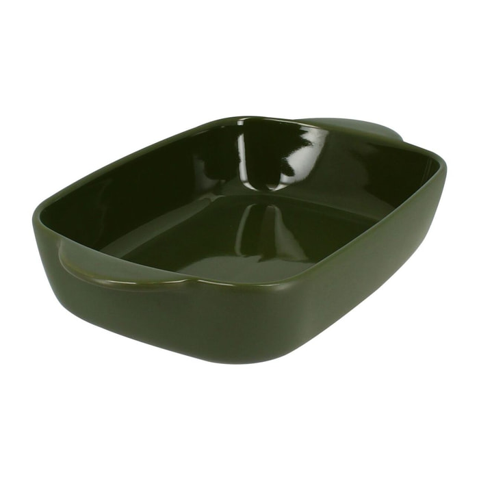 Plat à four en grès vert 27x16,5cm OCTAVE