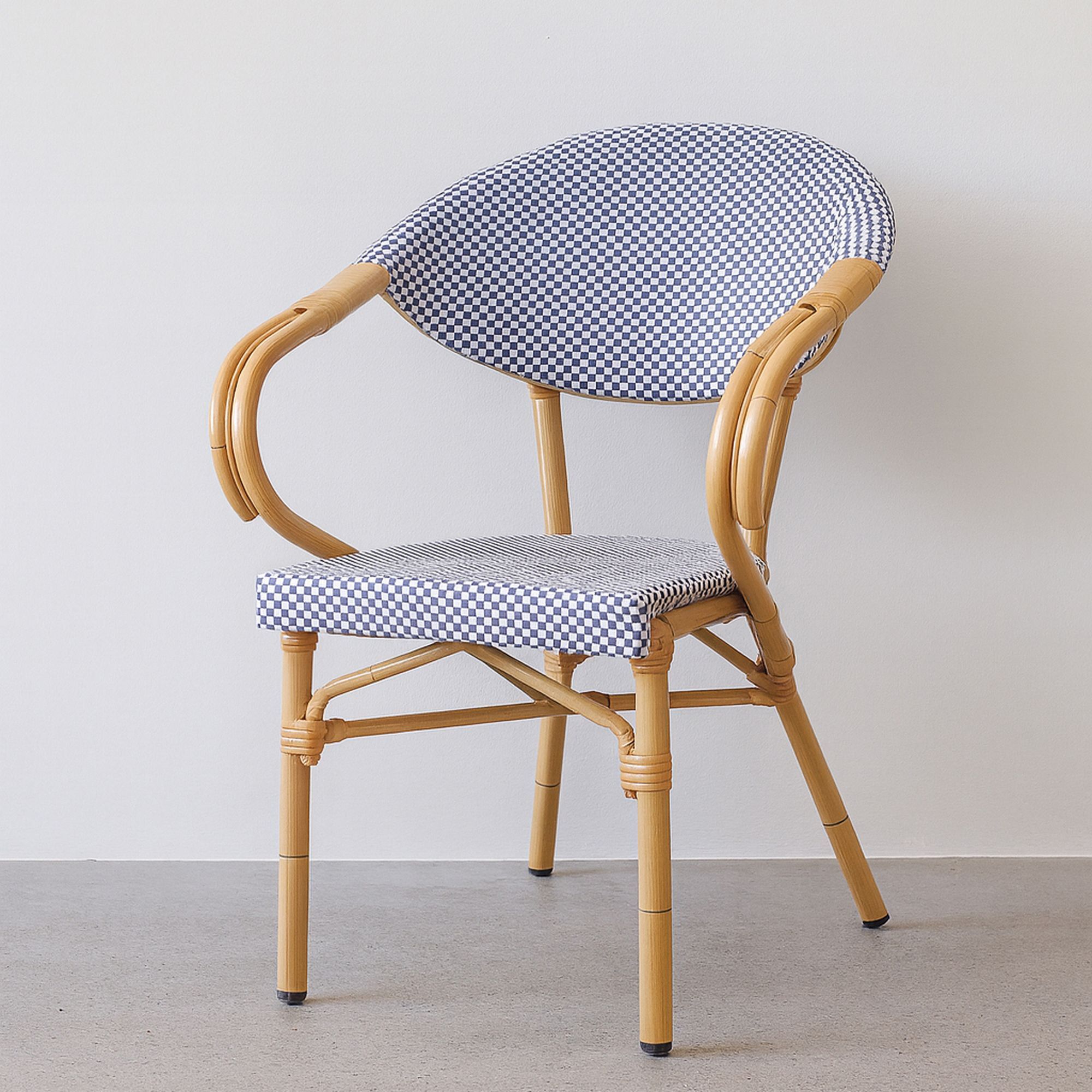 Lot de 2 fauteuils de table en textilène bleu AMALFI