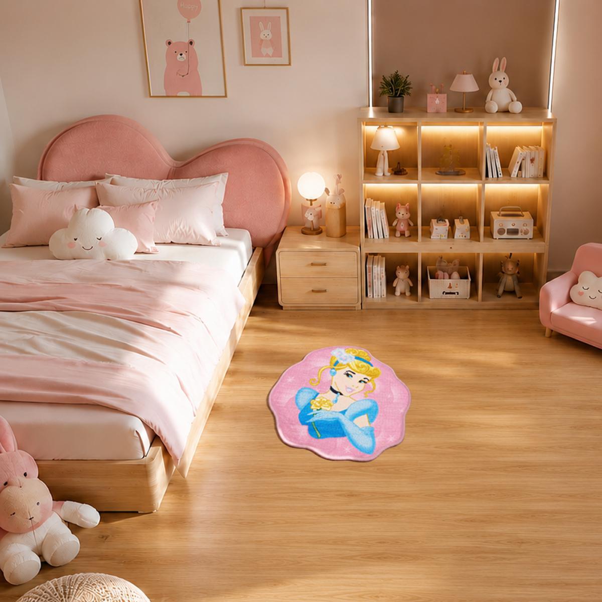 Tapis enfant Princesse Cendrillon, lavable en machine à 30°C