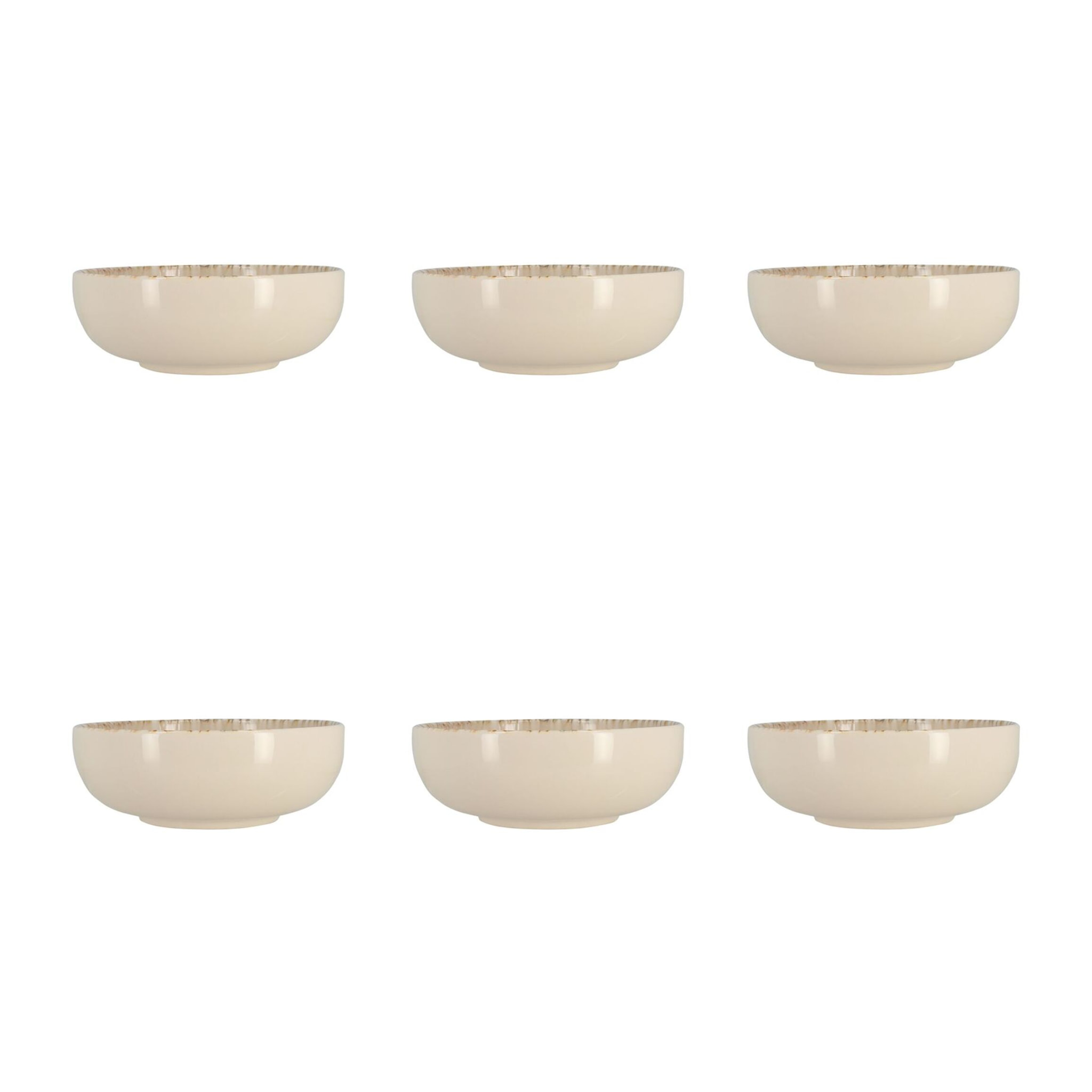 Lot de 6 coupelles 600ml en grès marron et beige AMBRE