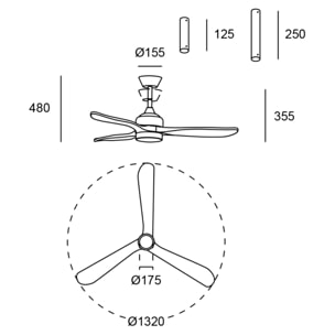 Forlight FORLIGHT Calar Ventilador de Techo con luz LED Silencioso con 5 velocidades,