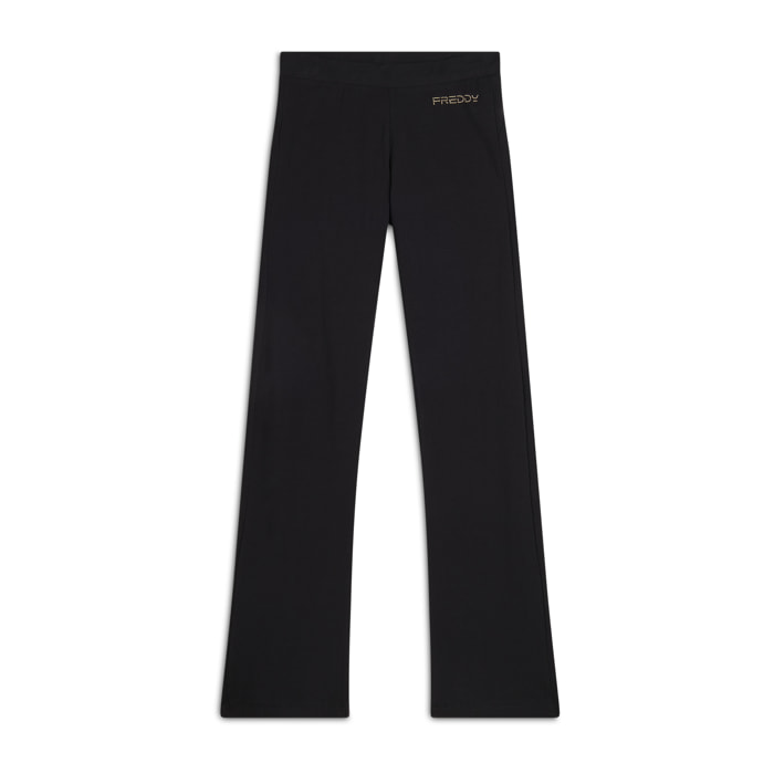 Pantaloni slim fit in jersey con gamba dritta