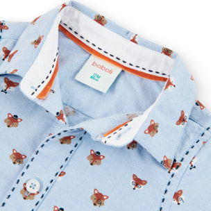 Camisa oxford "zorros" de bebé niño