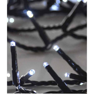 Stringa luci 300 LED decorative da esterno, Cavo luci natalizie 8 giochi, Decorazioni Natale, Filo Verde 14,95 m, Luci bianche fredde