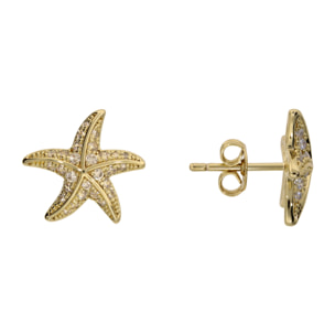 Orecchini a Lobo Stella di Mare con Pavé di Cubic Zirconia