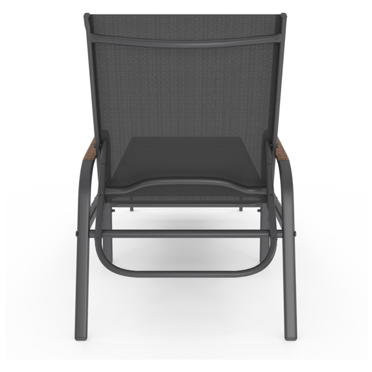 Transats inclinables Ozéa 5 positions textilène - lot de 2