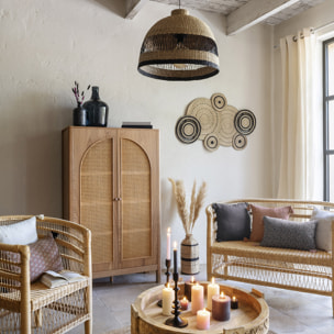 Vase en paille & métal H40cm