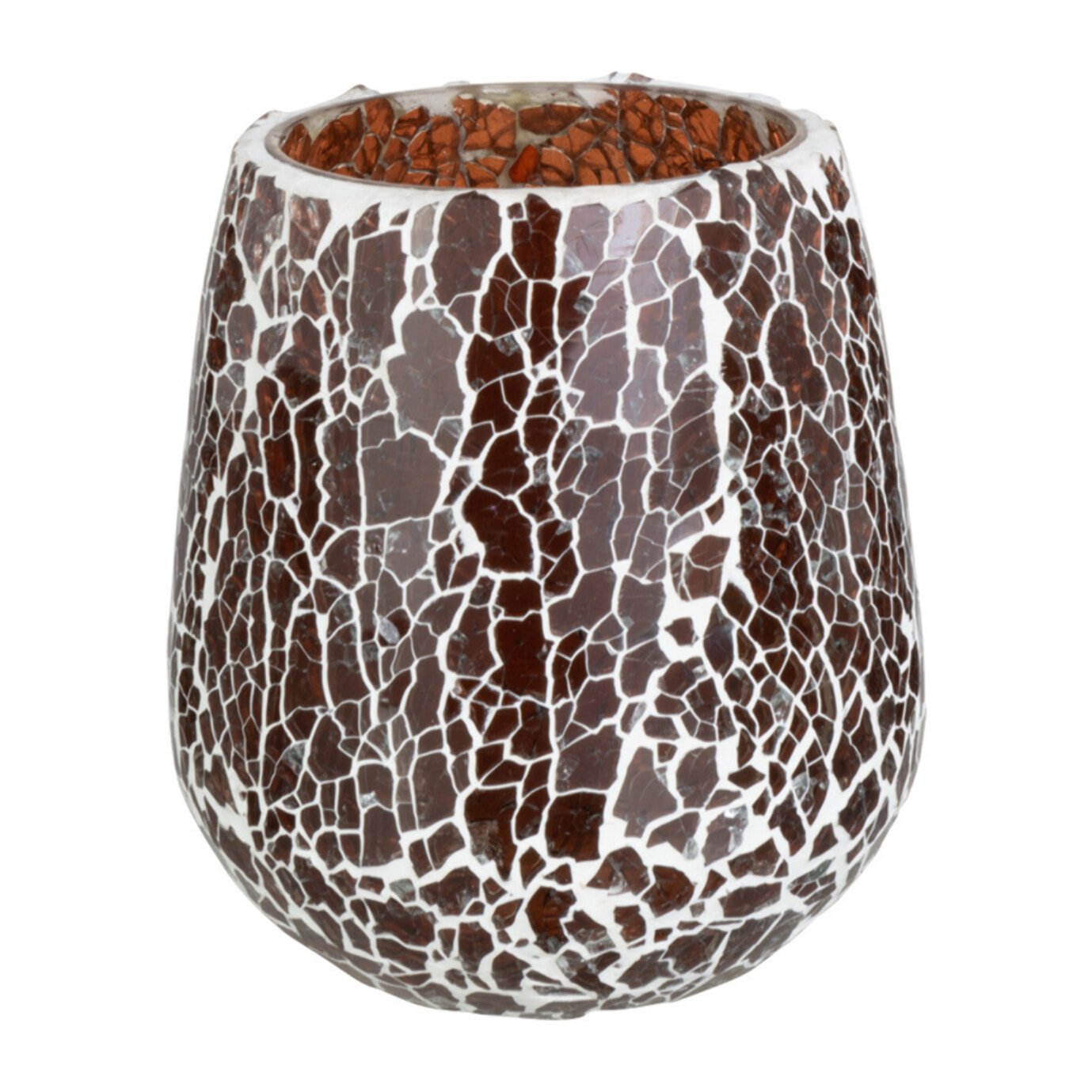 J-Line bougeoir Ali - verre - brun - medium