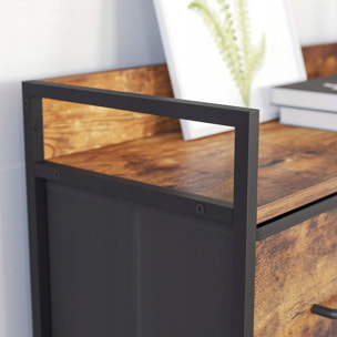 Cassettiera Industrial Loft con 7 cassetti in marrone rustico e metallo