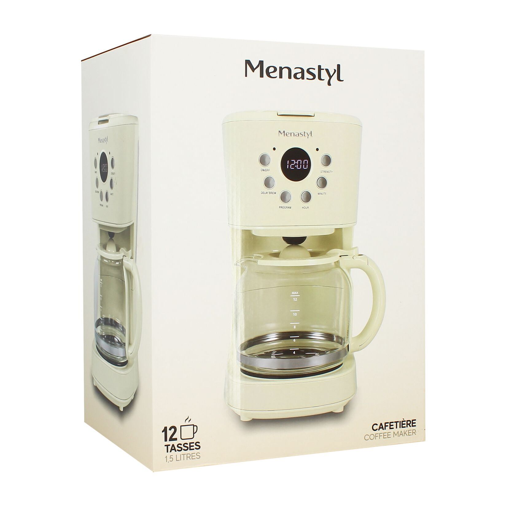 Cafetière electrique 1,5L crème RETRO