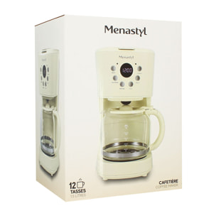 Cafetière electrique 1,5L crème RETRO