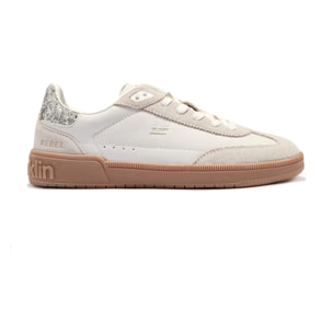 Zapatillas de Mujer Rebel Modelo Rebel Basic Blancas con Detalles Metálicos