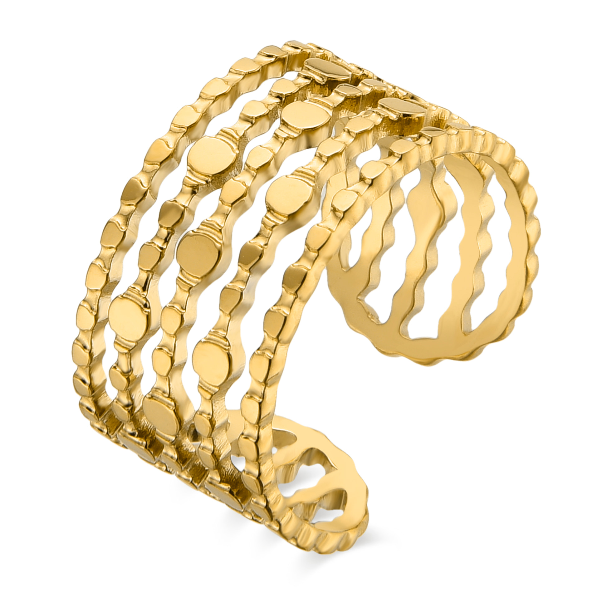 Anillo acabado en oro amarillo de 18K
