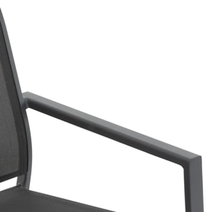 Fauteuil de jardin empilable "Essentia" anthracite & graphite en aluminium traité en epoxy