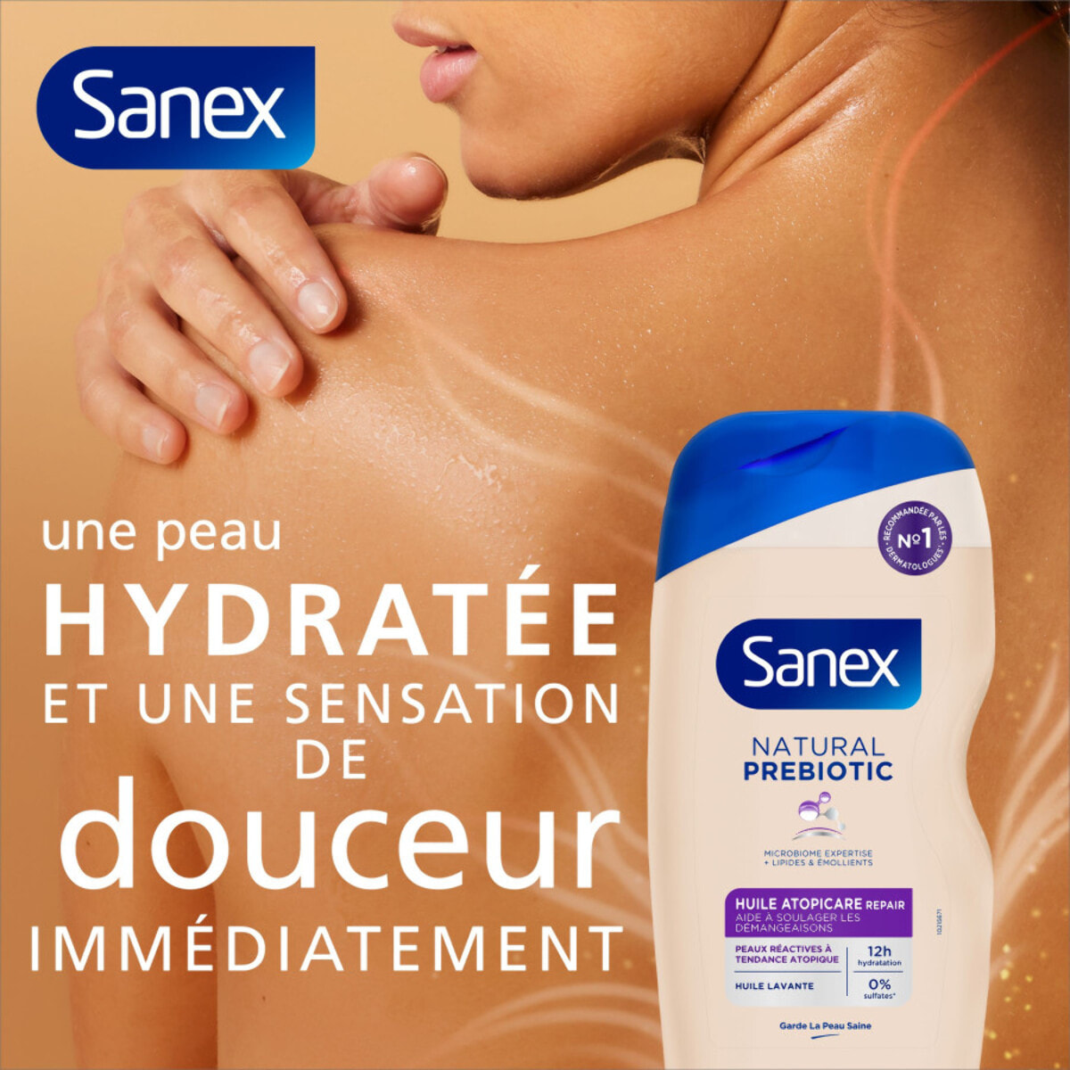 Pack de 2 - Lot de 2 Gels douche Sanex Natural Prebiotic Atopic 400ml