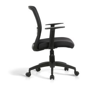 Silla de estudio Devon tela negro 94x61x59 cm