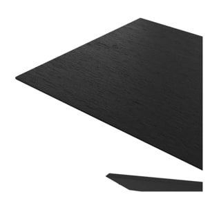 Table rectangulaire 8 personnes en bois de teck recyclé noir 220 cm - Marvel