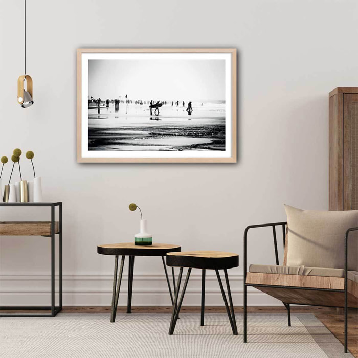 Affiche  summer beach time Affiche + cadre en bois - Chêne