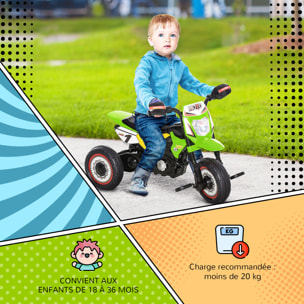 Tricycle enfants moto cross effets musicaux et lumineux coffre rangement