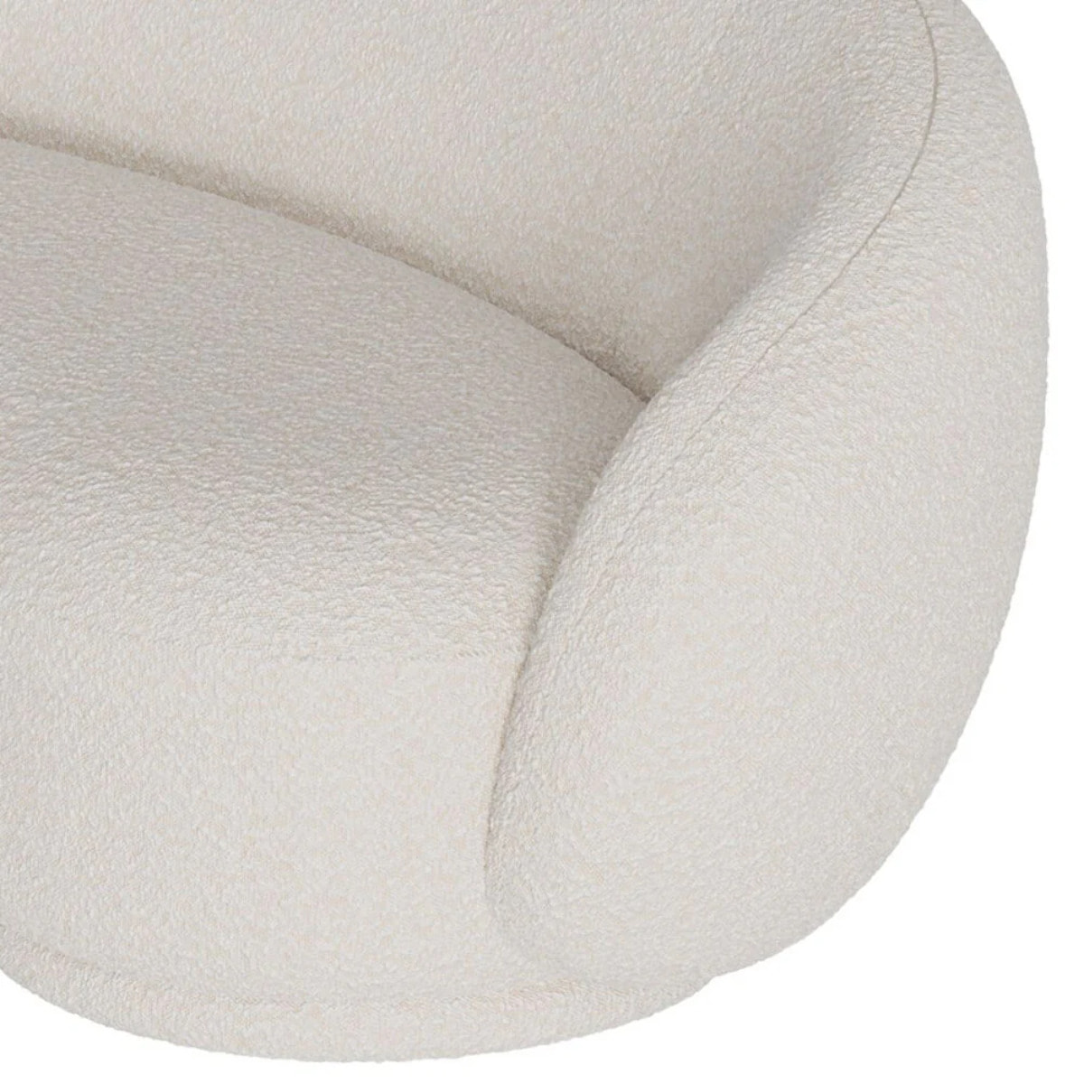Canapé 3 places en tissu bouclé blanc - Nova