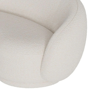 Canapé 3 places en tissu bouclé blanc - Nova
