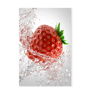 Tableau fraise et goutte d'eau Tableau alu Dibond