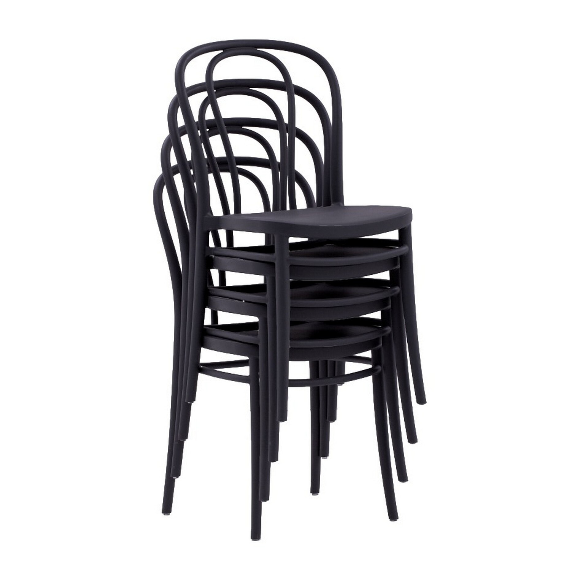 Set di 4 sedie BRISTOL in polipropilene antracite, impilabili