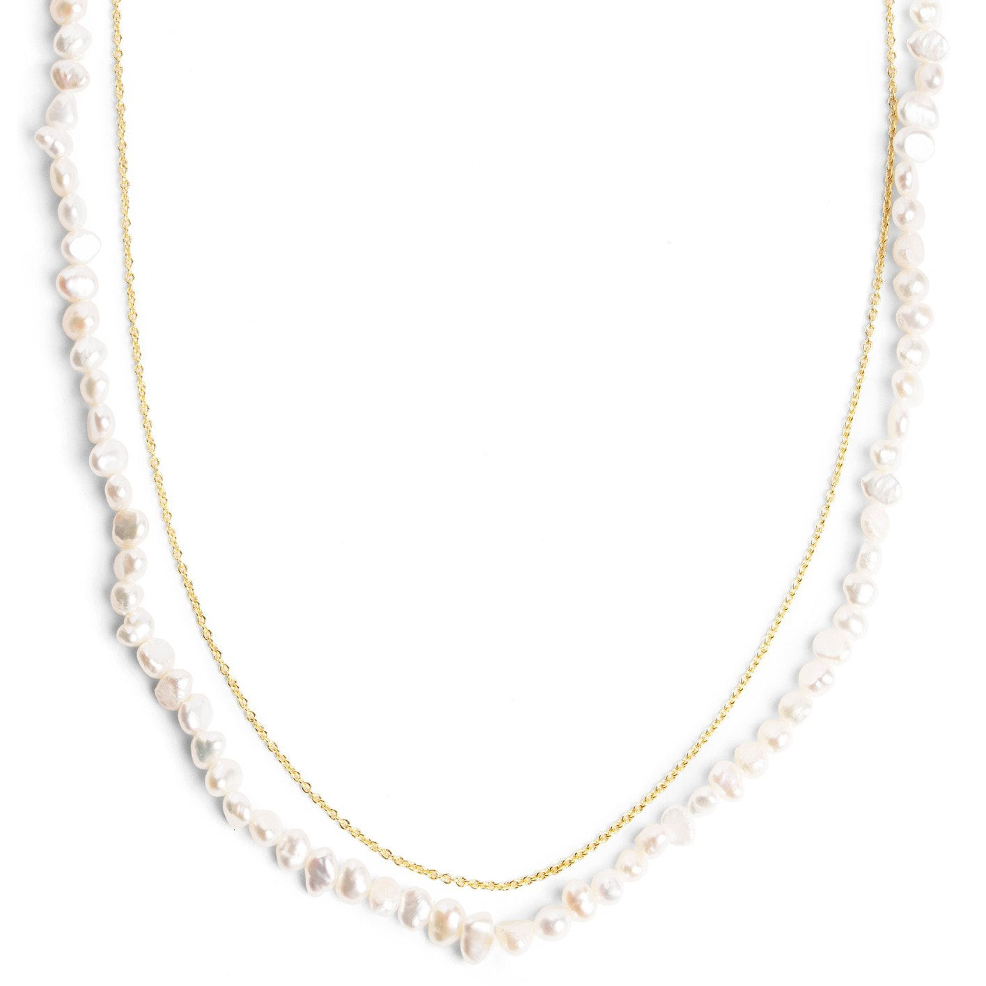 Collar Pearl Chain Baño Oro