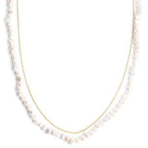 Collar Pearl Chain Baño Oro