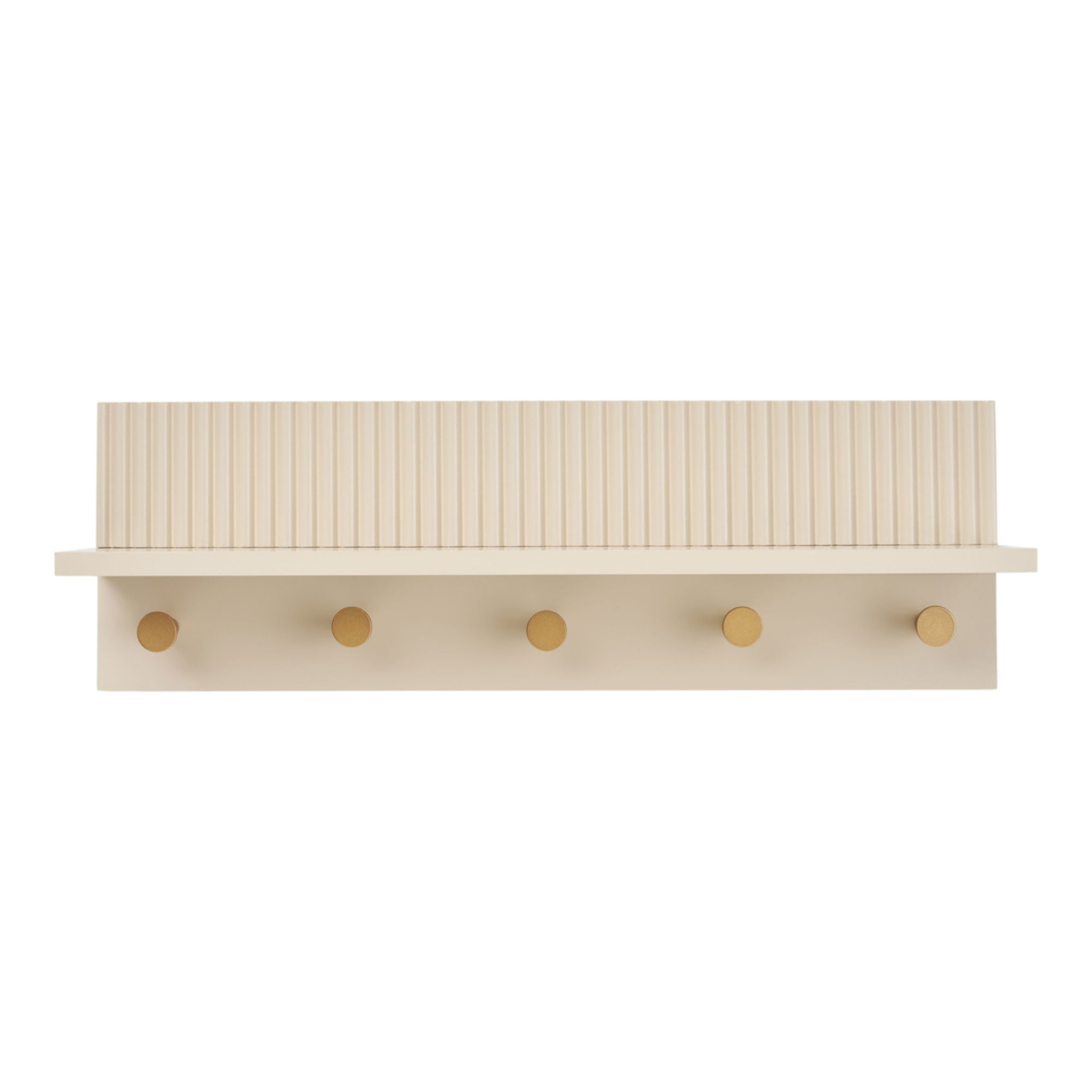 Mensola da parete con ganci Rocca in MDF beige 50x12x16 cm