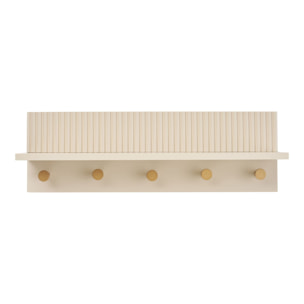 Mensola da parete con ganci Rocca in MDF beige 50x12x16 cm