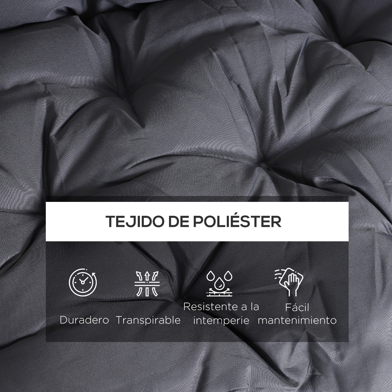 Cojín para Banco de 3 Plazas con Respaldo 150x98x8 cm para Jardín Terraza Gris